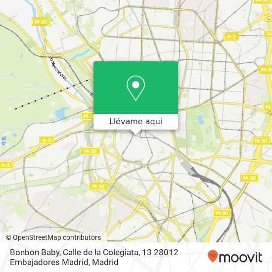 Mapa Bonbon Baby, Calle de la Colegiata, 13 28012 Embajadores Madrid