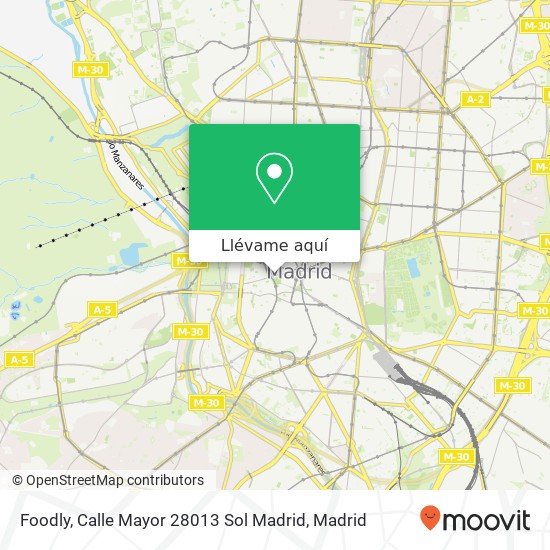 Mapa Foodly, Calle Mayor 28013 Sol Madrid