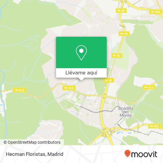 Mapa Hecman Floristas, Calle Monte Archanda, 14 28669 El Olivar de Mirabal Boadilla del Monte