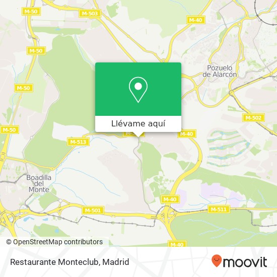 Mapa Restaurante Monteclub, Avenida Montepríncipe 28668 Boadilla del Monte