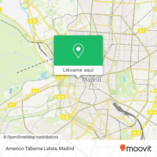 Mapa Americo Taberna Latina, Calle de Vergara, 14 28013 Palacio Madrid