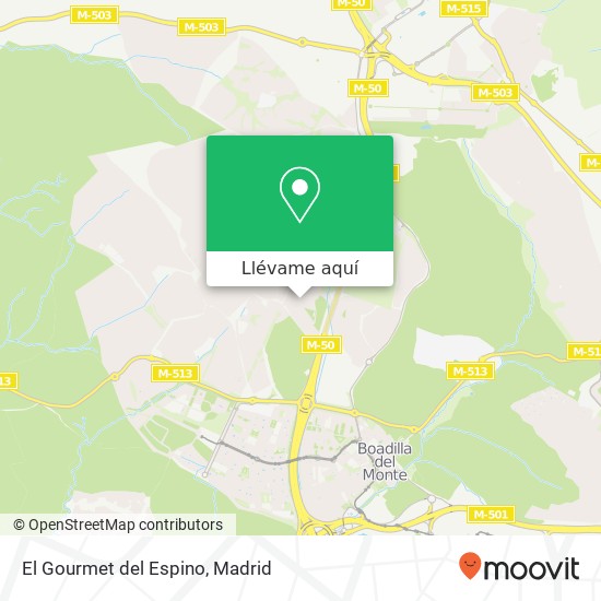 Mapa El Gourmet del Espino, Calle Islas Canarias, 1 28669 Valdepastores Boadilla del Monte