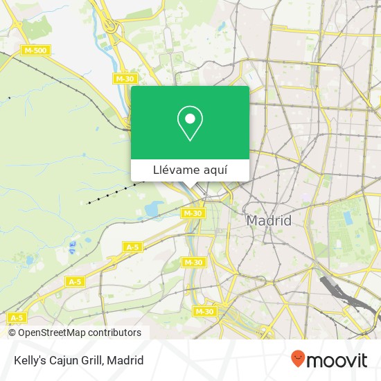 Mapa Kelly's Cajun Grill, Paseo de la Florida 28008 Casa de Campo Madrid