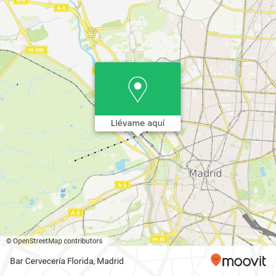 Mapa Bar Cervecería Florida, Avenida de Valladolid, 1 28008 Casa de Campo Madrid
