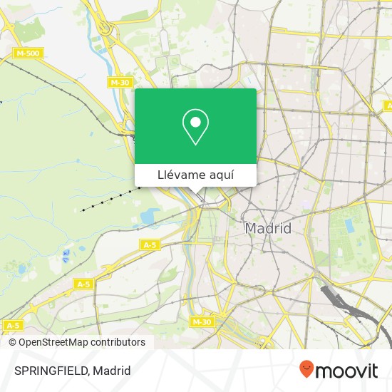 Mapa SPRINGFIELD, Calle Florida 28008 Casa de Campo Madrid