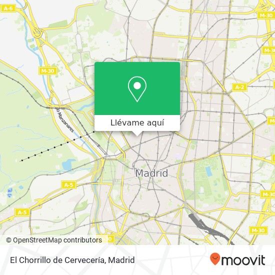 Mapa El Chorrillo de Cervecería, Calle del Acuerdo, 3 28015 Universidad Madrid