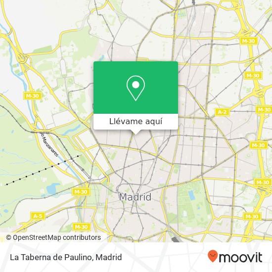 Mapa La Taberna de Paulino, Calle Jordán, 7 28010 Trafalgar Madrid