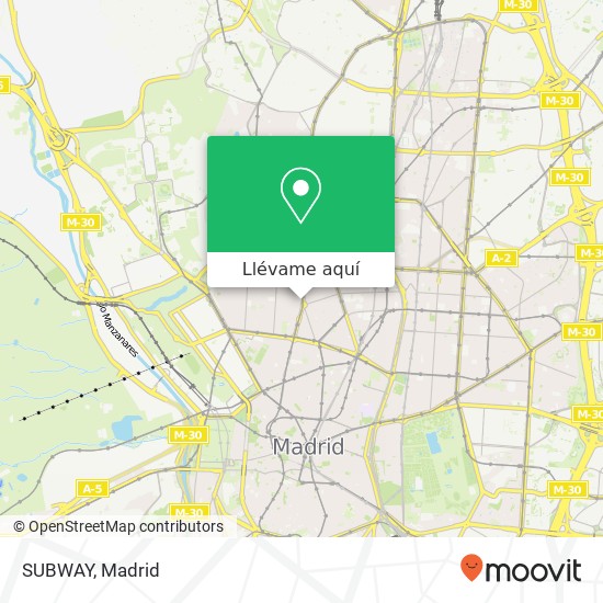 Mapa SUBWAY, Glorieta de Quevedo, 6 28015 Arapiles Madrid