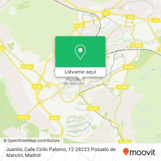 Mapa Juanito, Calle Cirilo Palomo, 12 28223 Pozuelo de Alarcón