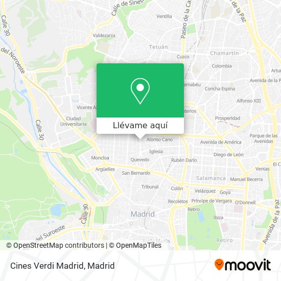 Mapa Cines Verdi Madrid