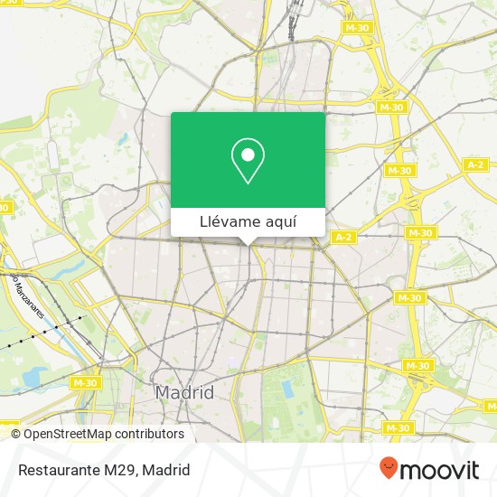 Mapa Restaurante M29, Calle Miguel Ángel, 29 28046 Almagro Madrid