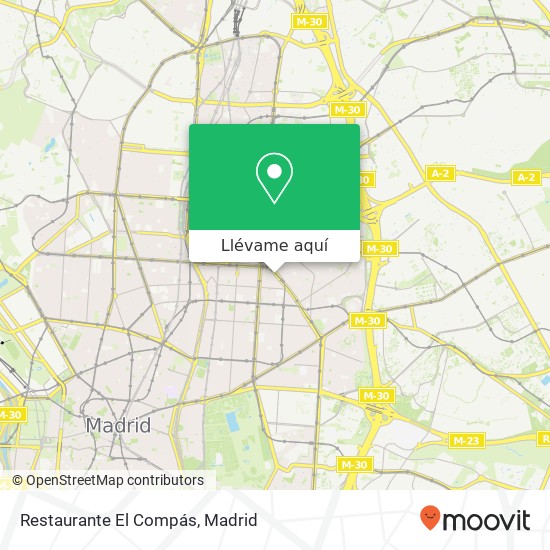 Mapa Restaurante El Compás, Calle de Francisco Silvela, 77 28028 Lista Madrid