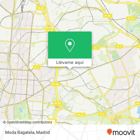 Mapa Moda Bagatela, Calle de la Virgen del Sagrario, 21 28027 Concepción Madrid