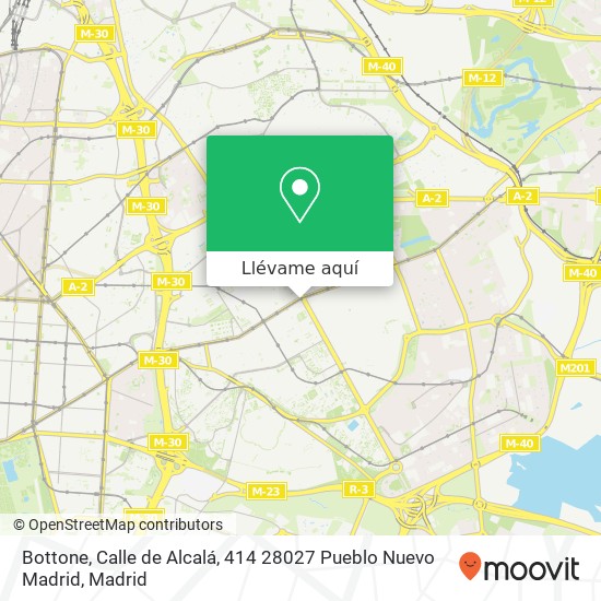 Mapa Bottone, Calle de Alcalá, 414 28027 Pueblo Nuevo Madrid