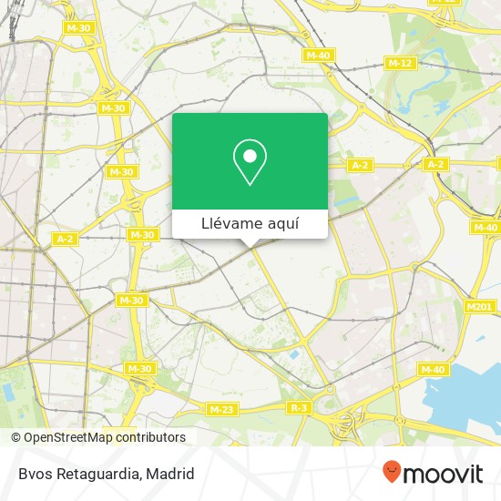 Mapa Bvos Retaguardia, Calle de Alcalá, 414 28027 Pueblo Nuevo Madrid