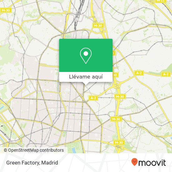 Mapa Green Factory, Calle Pechuán, 4 28002 Ciudad Jardín Madrid