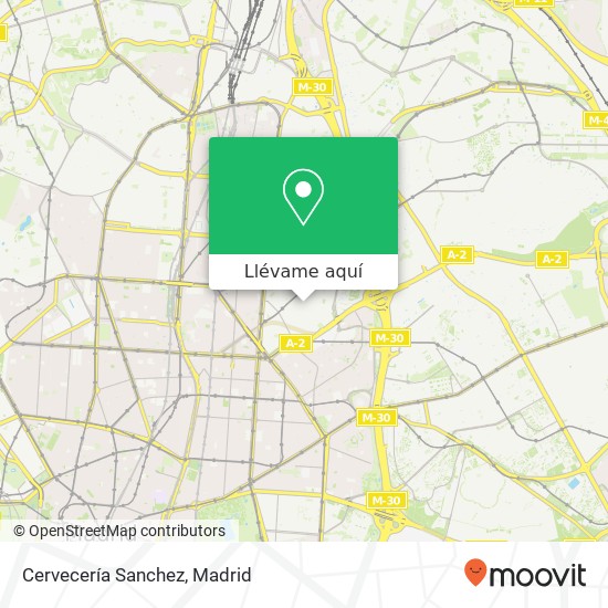 Mapa Cervecería Sanchez, Calle de Canillas, 76 28002 Prosperidad Madrid