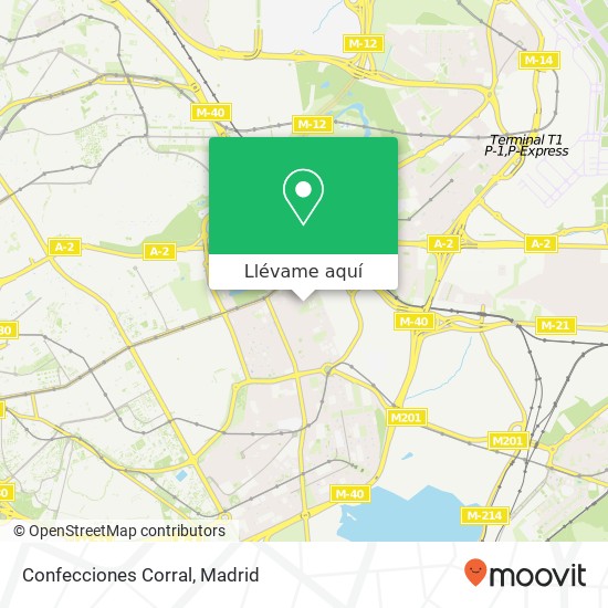 Mapa Confecciones Corral, Calle del Néctar, 43 28022 Canillejas Madrid