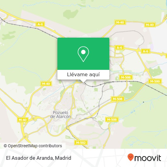 Mapa El Asador de Aranda, Calle Coruña 28224 Pozuelo de Alarcón