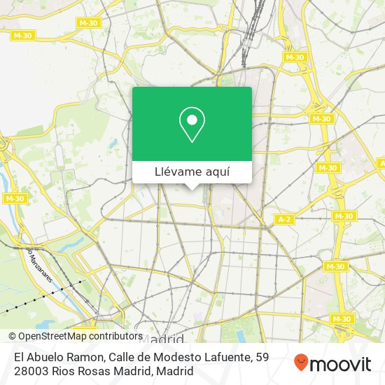 Mapa El Abuelo Ramon, Calle de Modesto Lafuente, 59 28003 Rios Rosas Madrid