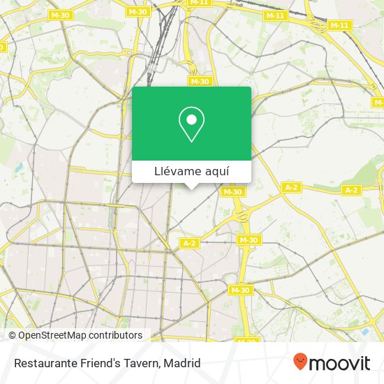 Mapa Restaurante Friend's Tavern, Calle de Pradillo, 30 28002 Madrid