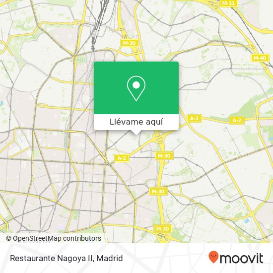 Mapa Restaurante Nagoya II, Calle de Clara del Rey, 44 28002 Prosperidad Madrid