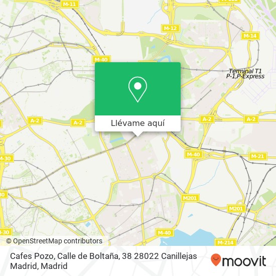 Mapa Cafes Pozo, Calle de Boltaña, 38 28022 Canillejas Madrid