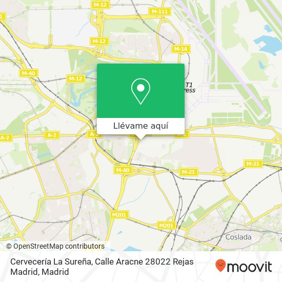 Mapa Cervecería La Sureña, Calle Aracne 28022 Rejas Madrid