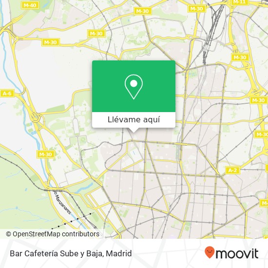 Mapa Bar Cafetería Sube y Baja, Calle de Almansa, 47 28039 Bellas Vistas Madrid
