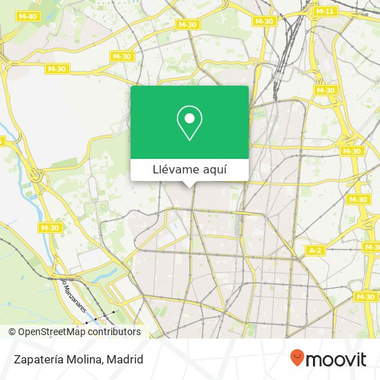 Mapa Zapatería Molina, Calle de Alvarado, 9 28039 Bellas Vistas Madrid