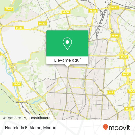 Mapa Hostelería El Alamo, Calle de Santa Juliana, 6 28039 Bellas Vistas Madrid