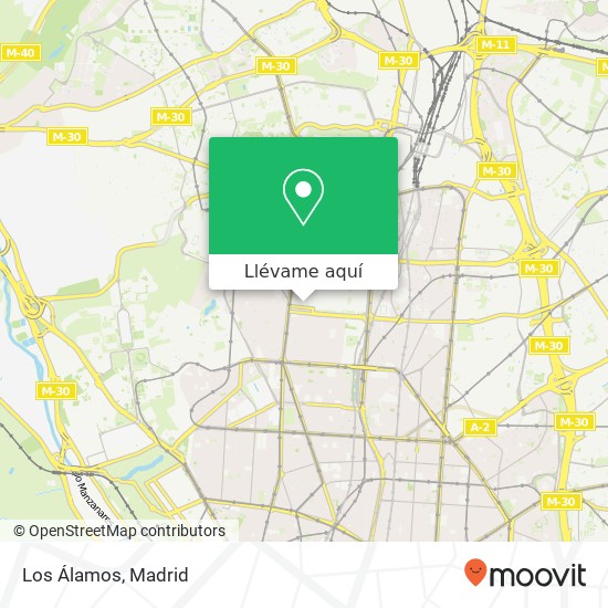 Mapa Los Álamos, Calle Lérida, 30 28020 Cuatro Caminos Madrid