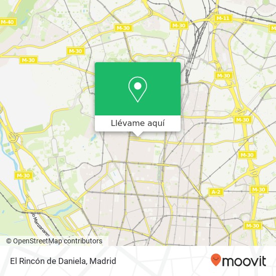 Mapa El Rincón de Daniela, Calle de Juan de Olías, 28 28020 Cuatro Caminos Madrid
