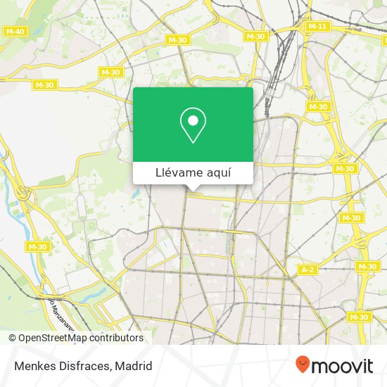 Mapa Menkes Disfraces, Calle de Juan de Olías, 21 28020 Cuatro Caminos Madrid
