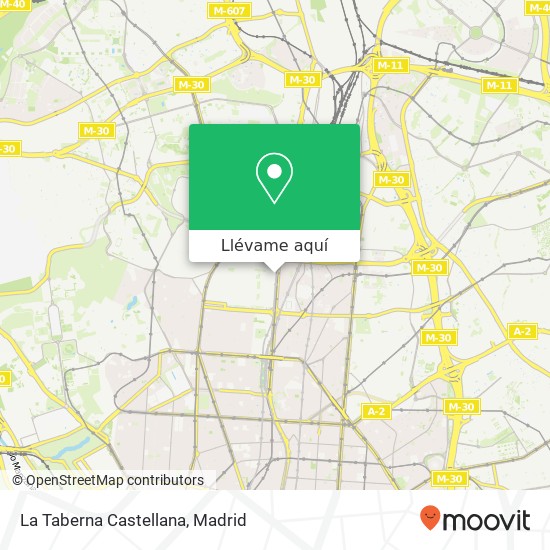 Mapa La Taberna Castellana, Paseo de la Castellana, 117 28046 Castillejos Madrid