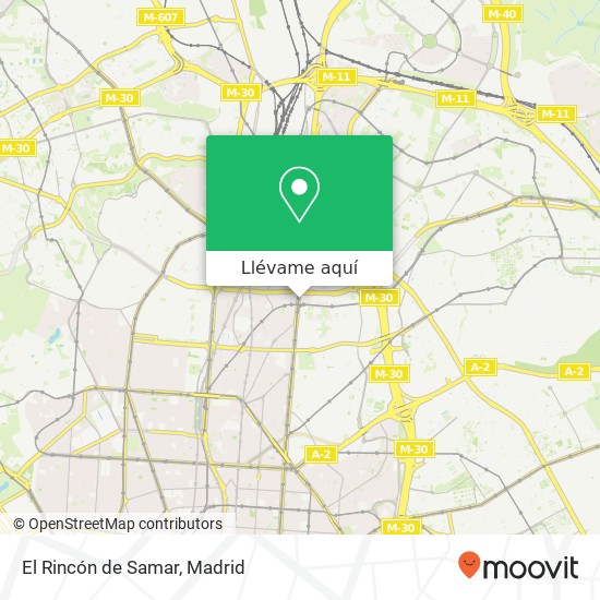 Mapa El Rincón de Samar, Calle del Príncipe de Vergara, 266 28016 Hispanoamérica Madrid