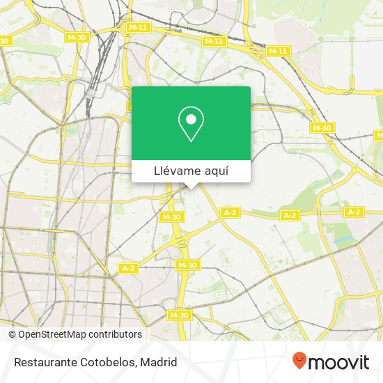 Mapa Restaurante Cotobelos, Calle de Agastia, 115 28043 San Juan Bautista Madrid