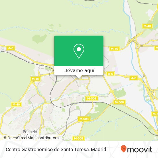 Mapa Centro Gastronomico de Santa Teresa, Avenida de la Osa Mayor, 94 28023 Aravaca Madrid