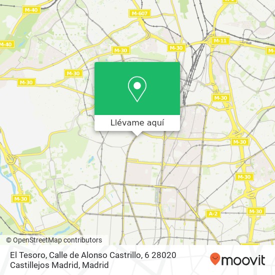 Mapa El Tesoro, Calle de Alonso Castrillo, 6 28020 Castillejos Madrid