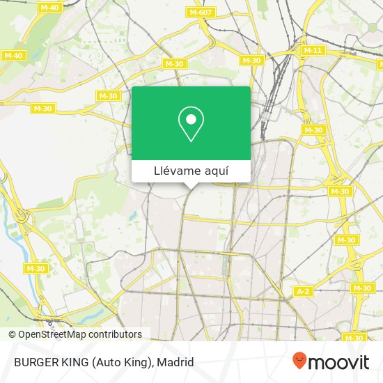 Mapa BURGER KING (Auto King), Calle de Bravo Murillo, 222 28020 Castillejos Madrid