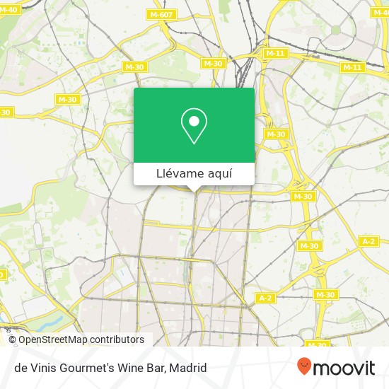 Mapa de Vinis Gourmet's Wine Bar, Paseo de la Castellana, 129 28046 Madrid