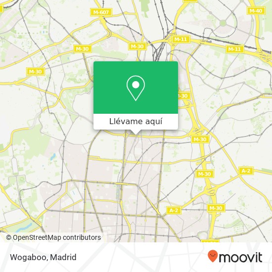 Mapa Wogaboo, Avenida de Alberto Alcocer, 12 28036 Hispanoamérica Madrid