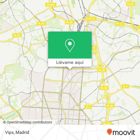 Mapa Vips, Calle del Padre Damián, 38 28036 Hispanoamérica Madrid