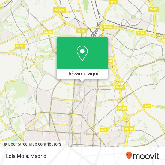 Mapa Lola Mola, Calle del Padre Damián, 46 28036 Nueva España Madrid