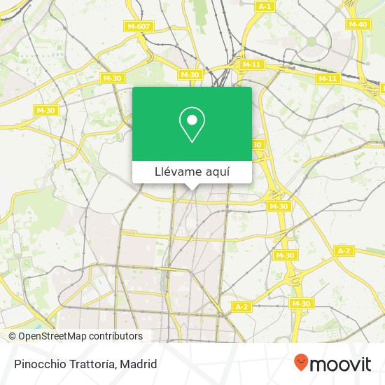 Mapa Pinocchio Trattoría, Calle del Padre Damián, 37 28036 Nueva España Madrid