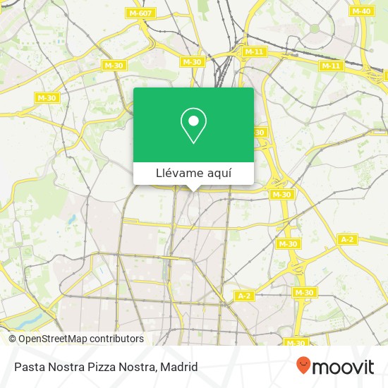 Mapa Pasta Nostra Pizza Nostra, Calle del Padre Damián, 38 28036 Hispanoamérica Madrid