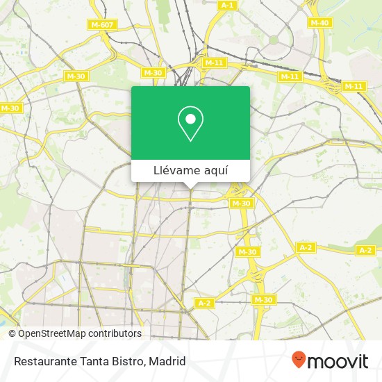 Mapa Restaurante Tanta Bistro, Plaza del Perú, 1 28016 Nueva España Madrid