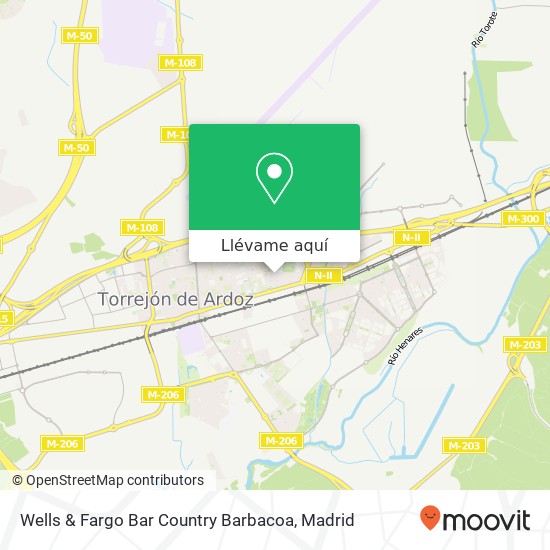 Mapa Wells & Fargo Bar Country Barbacoa, Calle de Aragón 28850 Torrejón de Ardoz