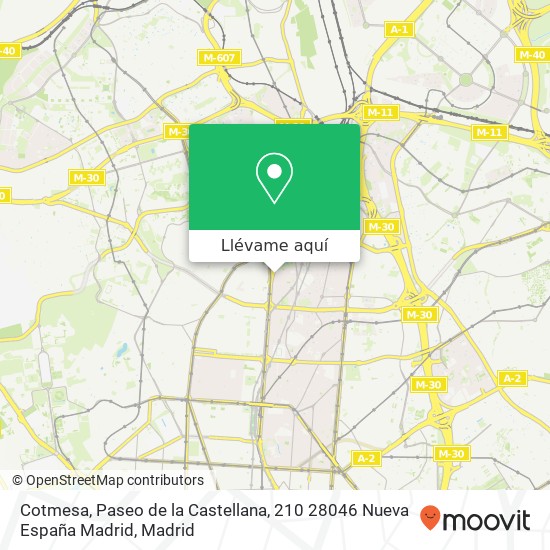 Mapa Cotmesa, Paseo de la Castellana, 210 28046 Nueva España Madrid