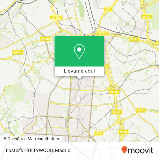 Mapa Foster's HOLLYWOOD, Calle de Apolonio Morales, 1 28036 Nueva España Madrid